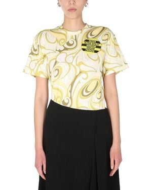 Raf Simons Hippie-Inspired Allover Pattern Crew Neck T-Shirt - Metallic