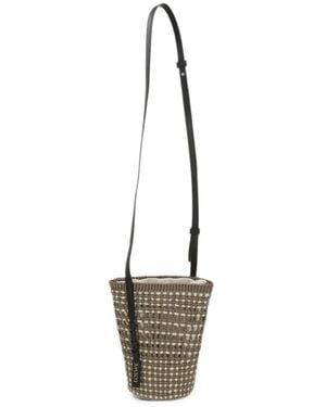 Loewe Paula's Ibiza Braid Rafia Bucket Bag - White