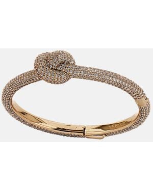 Self-Portrait Crystal Knot Bangle - White