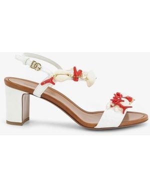 Dolce & Gabbana Dolce & Gabbana Leather Sandals With Sea Coral Details - Pink