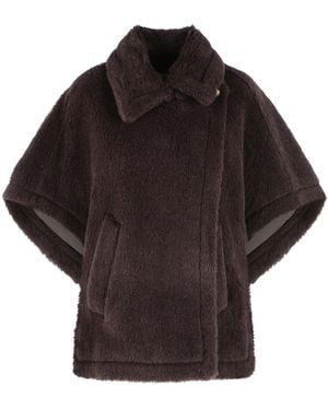 Max Mara 'Tebe1' Teddy Cape Of Alpaca And Wool - Black