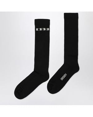 Rick Owens Cotton Socks With Logo - Black