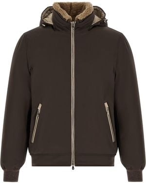 Brunello Cucinelli Detachable Hood Down Jacket - Black