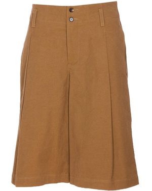 Chloé Shorts Bermuda Wide Leg And High Waist - Brown