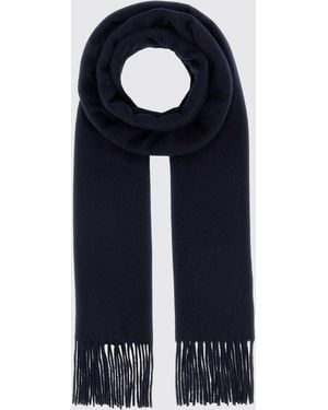 Max Mara Dalia Monogram Pure Cashmere Scarf With Fringed Edges - Blue