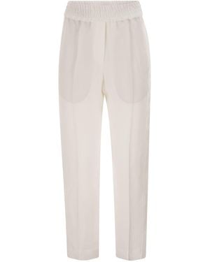 Brunello Cucinelli Baggy Pull-Up Pants - White