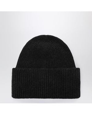 Destin Anthracite Wool And Cashmere Beanie - Black