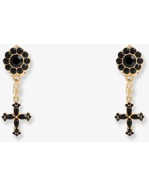 Dolce & Gabbana Dolce & Gabbana Brass Earrings With Rhinestones - Natural