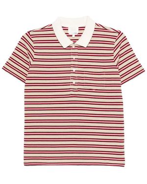 A.P.C. Stripes Shirt Collar Polo - Red