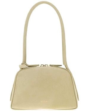 Alaïa Sage Suede Small Bouledogue Shoulder Bag - White