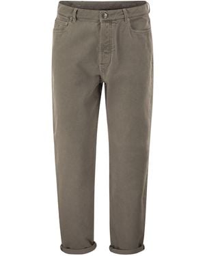 Brunello Cucinelli Five-Pocket Cotton Jeans With A Contemporary Silhouette - Gray