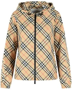 Burberry Salcombe Check Sabbia Polyester Jacket - Metallic