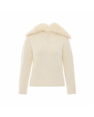 Loewe Zip-Up Sweater - White