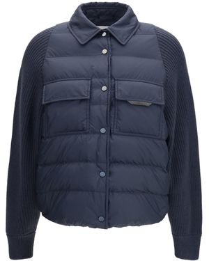 Brunello Cucinelli Wr Padded Jacket - Blue
