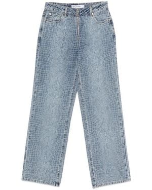 Self-Portrait Straight Leg Jeans - Blue