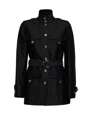 Zimmermann Wool And Silk Valiant Belted Utility Jacket - Black