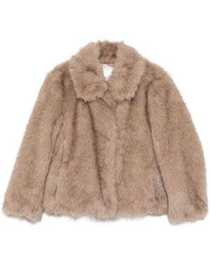 Max Mara Faux-Fur Jacket - Brown