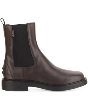 Tod's Smooth Leather Ankle Boots - Brown