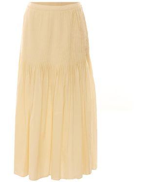 AURALEE Super Fine Cotton Lawn Pin-Tuck Skirt - Natural