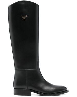 Celine Anais Leather Riding Boots - Black