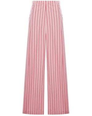 Dries Van Noten Striped Cotton Palazzo Pants - Pink