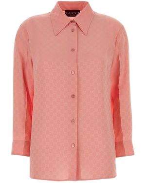 Gucci Gg Silk Shirt - Pink