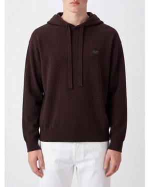 Loewe Relaxed Fit Cotton Hoodie With Dropped Shoulders - Brown