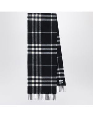 Burberry Check Cashmere Scarf - Black