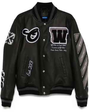 Off-White c/o Virgil Abloh Leather Jacket - Black