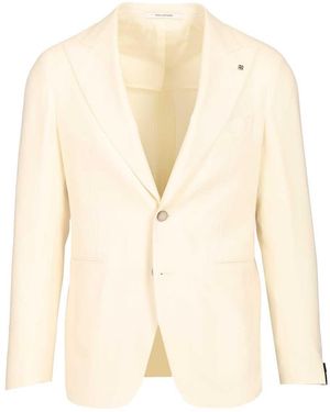 Tagliatore "Vesuvio" Wool And Silk Blazer - Natural