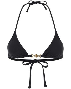 Versace Stretch Nylon Bikini Top - Black