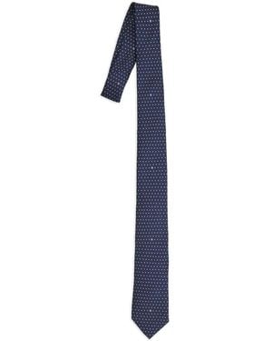Fendi Micro Polka-Dot Silk Tie - Blue