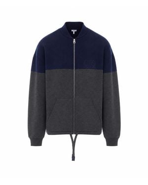Loewe Zip Up Anagram Cardigan - Blue