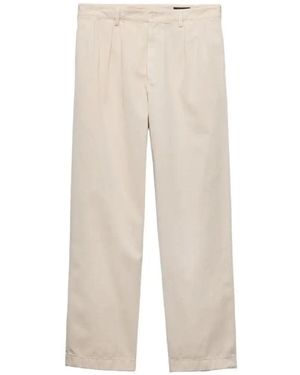 Prada Wide-Leg Cotton Pants - White