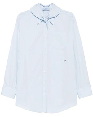 Prada Poplin Shirt With Knot Detail - White