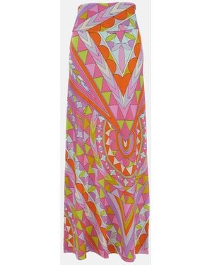 PUCCI Emilio Printed Long Skirt - White
