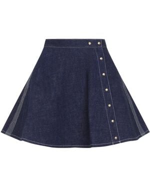 Celine Peplum Skirt - Blue