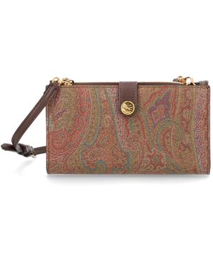 Etro "Arnica" Shoulder Wallet - Brown