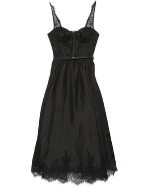 Zimmermann Valiant Silk And Linen Midi Dress - Black