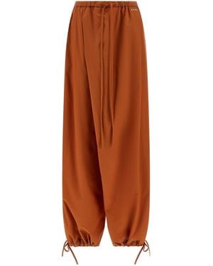Marni Diagonal Draping Pants - Brown