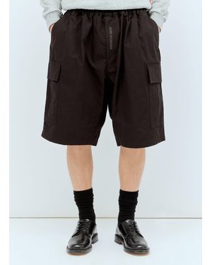 Acne Studios Logo Embroidery Ripstop Shorts - Black