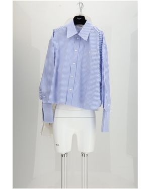 Celine Cropped Shirt - Blue