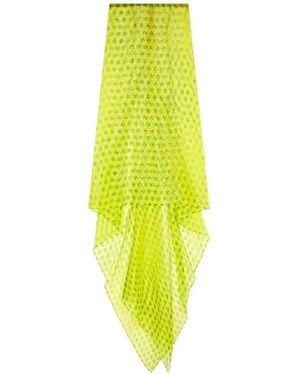 Dries Van Noten Long Silk Skirt With A Decorative Pattern - Yellow