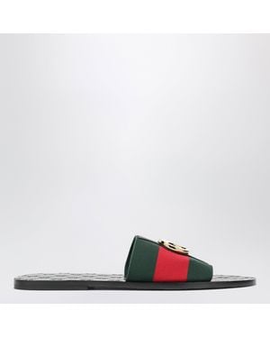Gucci Leather Riviera Slides - Red