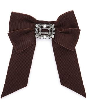 Roger Vivier Rv Broche Hairclip Ribbon - Brown