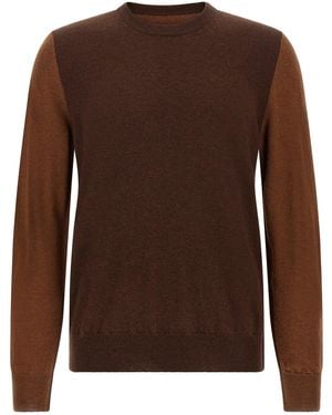 Maison Margiela Two-Tone Wool Sweater - Brown