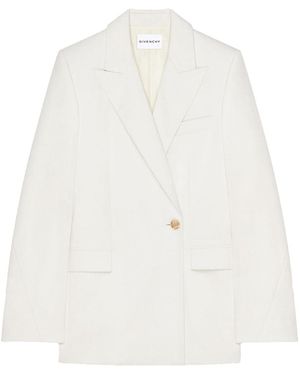Givenchy Double-Breasted Wool And Mohair Cocoon Jacket - White