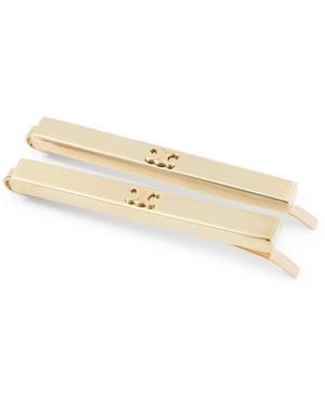 Celine Set Of 2 Hair Slides - White