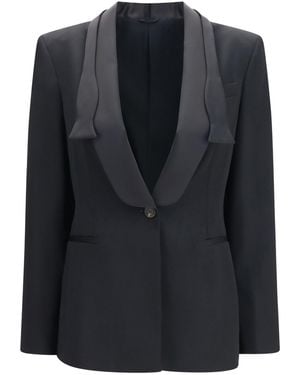 Brunello Cucinelli Wool Jacket With Shawl Lapels - Black