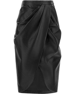 Balmain Leather Skirt - Black